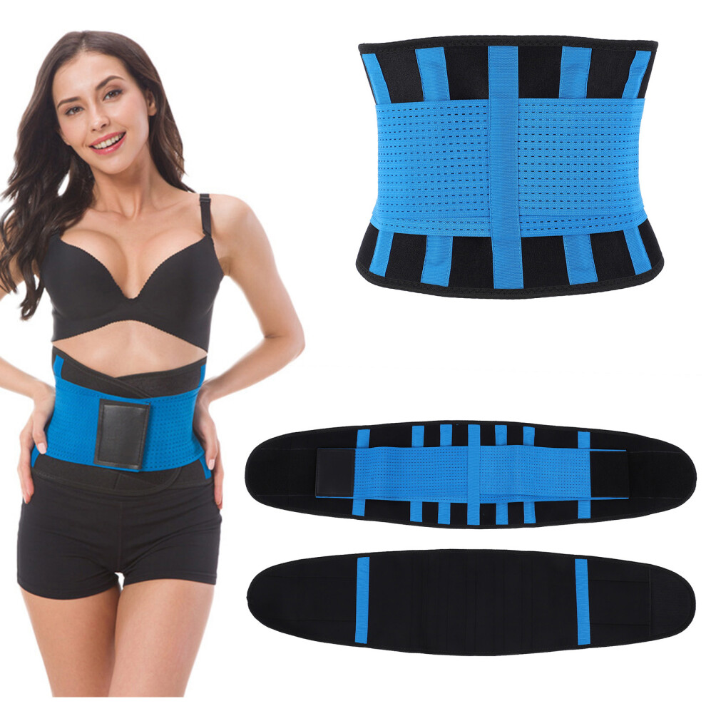 Breathable & Soft XL Blue Warming Waistband Back Support Belt