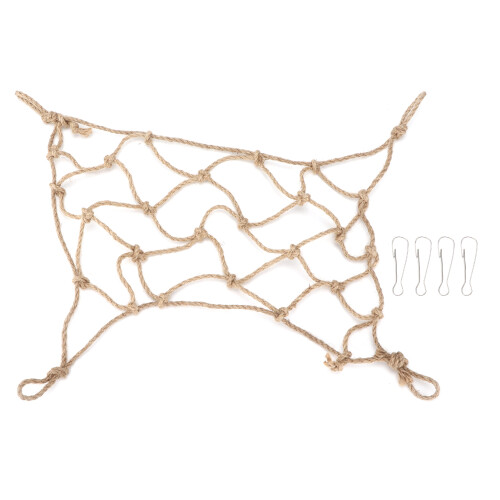 Small Pet Climbing Rope Net Parrots Hamsters Durable Hemp Material 1.2m 1