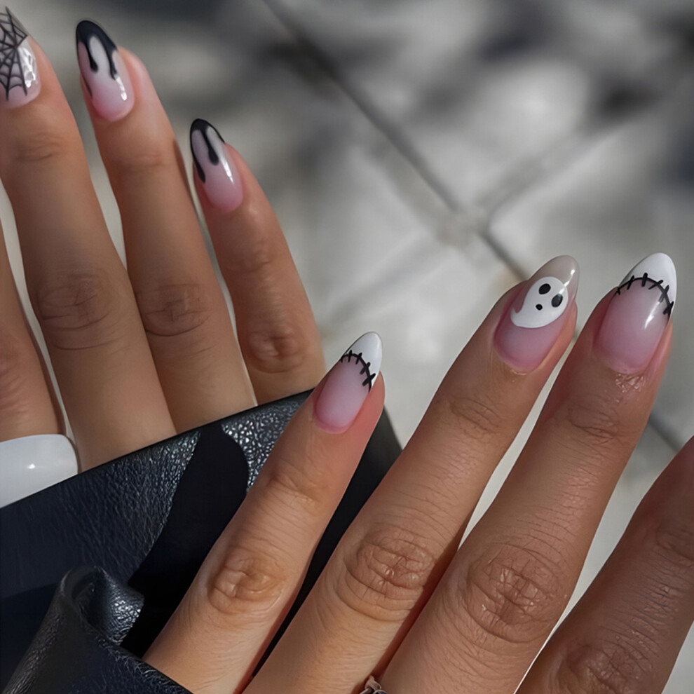 Reach-Tools (Jelly Glue Model) Halloween Ghost Fake Nails - Cute Spider Manicure For Women