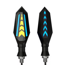2PCS Blue & Yellow LED Motorcycles Turn Signal Lights, 12V, Waterproof