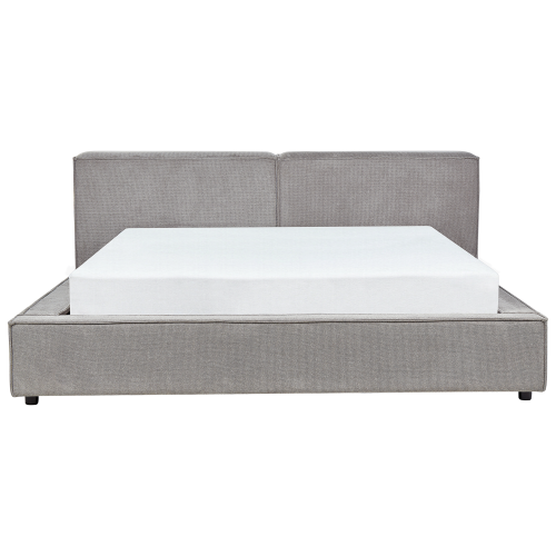 Beliani Bed Fabric LINARDS 180 x 200 cm (EU Super King) Grey 1