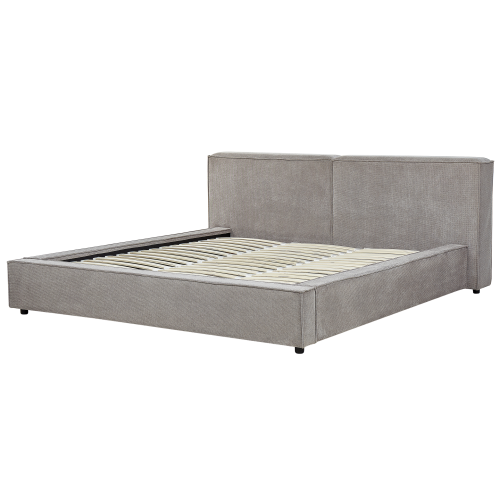 Beliani Bed Fabric LINARDS 180 x 200 cm (EU Super King) Grey 2