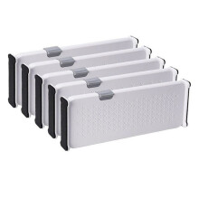 5 Pack Drawer Dividers for Clothes, 11.02inch-17.52inch Adjustable Drawer Organizers 4.13inch High Expandable Separators