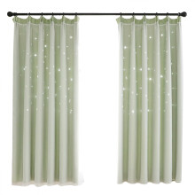 Rideau thermique isolant à motif d'étoiles ajourées, rideau double couche à œillets, décor romantique, occultant, idéal pour une chambre