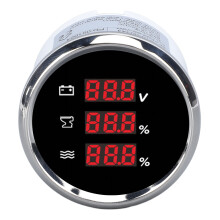 52mm Digital Water Level & Voltage Gauge Waterproof for Boat Yacht RV