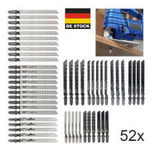 Stichsägeblatt-Set, Sortiment an Stichsägeblättern mit T-Schaft aus HCS/HSS-Material zum Schneiden von Holz, Kunststoff und Metall,