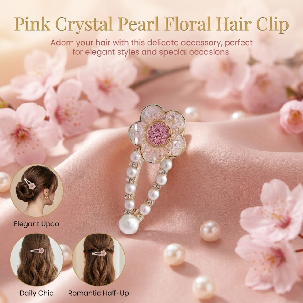 Creation-3C Elegant Pearl Flower Hair Clip For Wedding & Daily