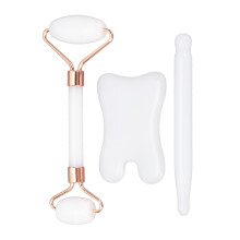 3pcs Jadestone Gua Sha Facial Massage Tools for Wrinkle & Body Relaxation White