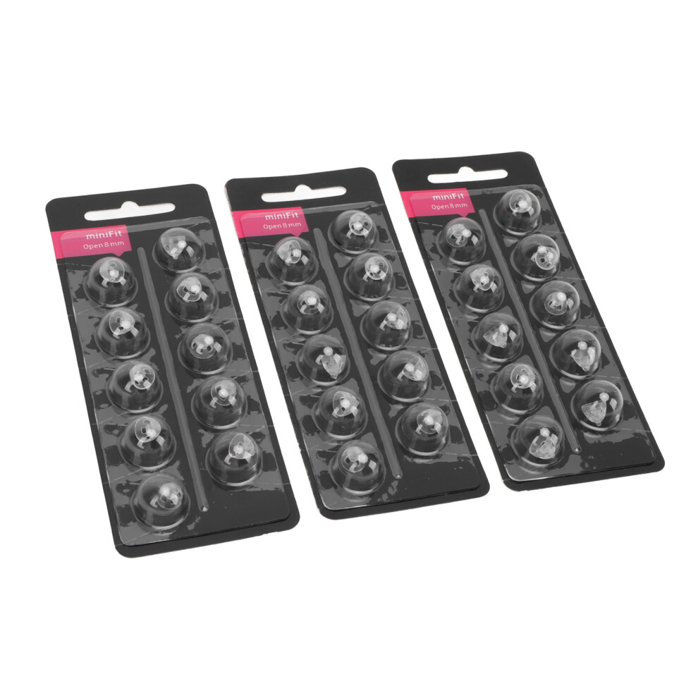 Black 30Pcs Open Fit Sound Aid Domes For Minifit 8Mm Sound Amplifier Tips