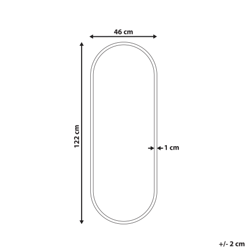 Beliani Wall Mirror AZEVILLE 46 cm 122 cm Metal Gold 2