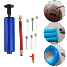 Sportballpumpe 10 Stück Set mit Nadeln, Ventiladapter & Luftschlauch für alle Bälle