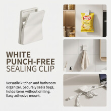 Wall Mounted Snap Lock Clamp - Kitchen & Bathroom Organizer
