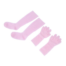 2 Pairs Silicone Moisturizing Gloves Socks Set for Dry Skin Repair Pink