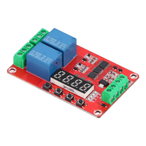 Time Delay Relay Multi-Function 2-Channel Self Lock Cycle Timer Board 5V 1