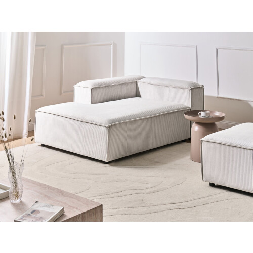 Beliani Chaise Longue ARDAL Corduroy Off-White Right Hand 1