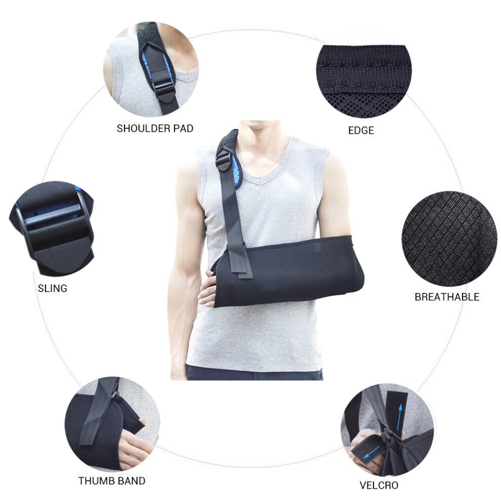 Adjustable Breathable Arm Sling Support Brace for Shoulder & Elbow, 46x16cm