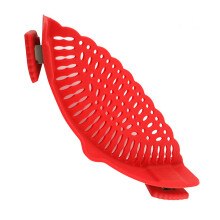 Red Clip-On Silicone Pot Strainer
