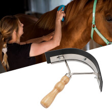 Livestock Brush Horse Hair Steel Handle Rubber Grip Face Cleaning Equipment
