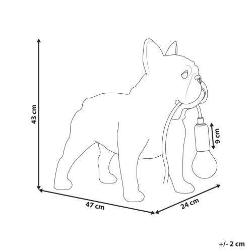 Beliani Table Lamp Dog BAXTER Black 2