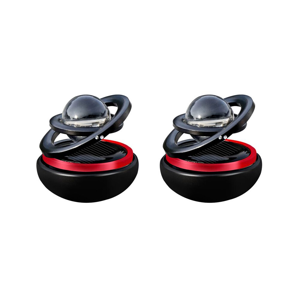 2X Solar Power Air Freshener, Aromatherapy Fragrance Diffuser Interstellar Suspension Double Ring Air Diffuser, Black 6033705671972