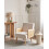 Beliani Armchair HOJBY Fabric Light Beige 2
