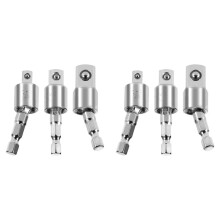 6 Pack Impact Grade Socket Adapter 360-Degree Universal Joint Swivel Socket Set, Socket to Drill Adapter