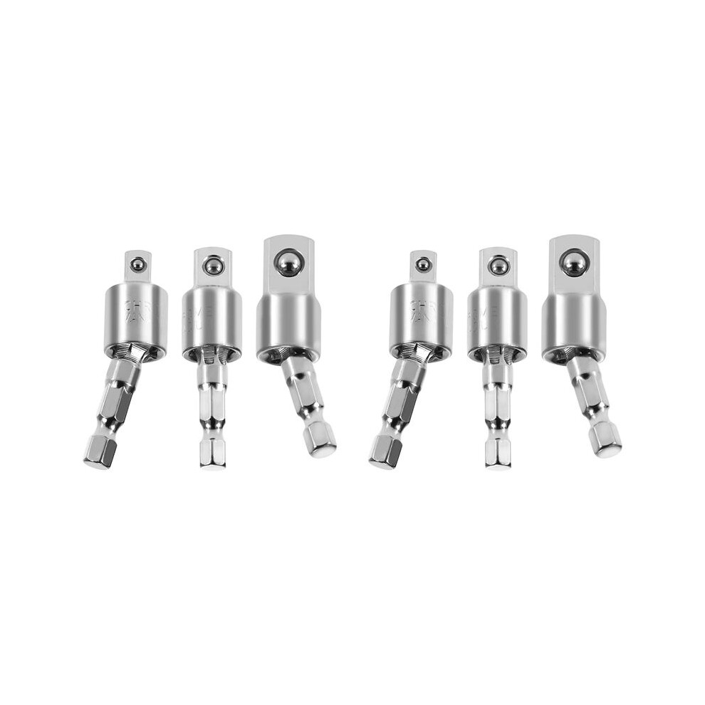 6 Pack Impact Grade Socket Adapter 360-Degree Universal Joint Swivel Socket Set, Socket To Drill Adapter 6031977007864