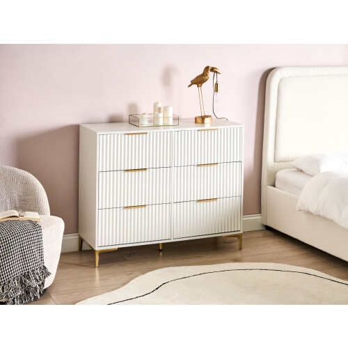 Beliani 6 Drawer Chest WALCOTT White 1