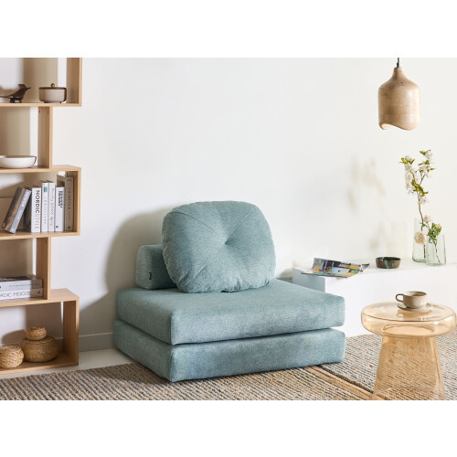 Beliani Single Sofa Bed OLDEN Fabric Light Blue 1