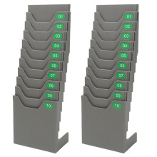 2X 10-Position Attendance Card Holder Expand Card Stand- and Hanging Card Slot Attendance Card Holder
