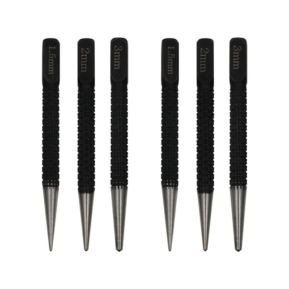 6Pc Center Punch Positioning Punch Drilling Fixer Black Cylindrical Nail Punch Pin Tool Accessories 1.5Mm/2Mm/3Mm 6031337479706