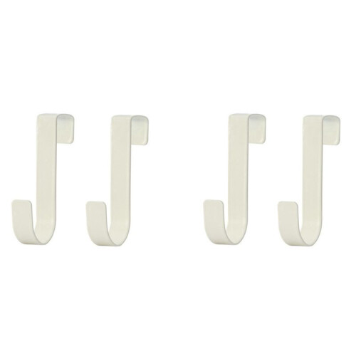 4X Multi-Purpose Hooks Kitchen Cabinet Door Back Hook Hanging Rack Clothes Coat Hat Towel Hanger Storage Hook White