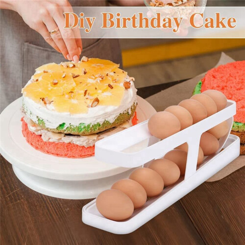 Egg Holder for Refrigerator, Space Saving Egg Tray Fridge Egg Tray for Refrigerator Countertop Cabinet(White) 2