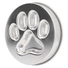 Stainless Steel Slow Feeder Dog Bowl 21.5cm Paw Print Shallow