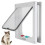 Small Plastic Cat Lock Security Flap Door for Pets, White, M 14