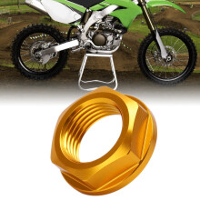 Aluminum M18x1.5 Front Wheel Axle Nut for Kawasaki, Yamaha, Suzuki 08‑21 Gold