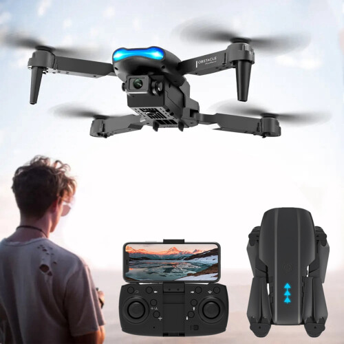 Drone RC com câmera dupla, Wi-Fi, realidade virtual, retorno automático, manutenção de altitude e bateria modular – Compatível com iOS/Android 2