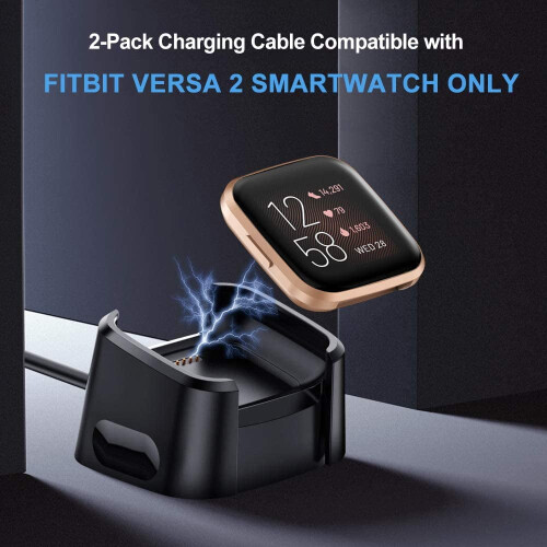 Φορτιστής συμβατός με Fitbit Versa2 (όχι για Versa/Versa Lite), Καλώδιο φόρτισης USB 2 τεμαχίων 1