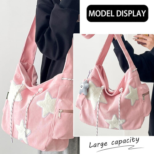Τσάντα Crossbody από Κορδούρι για Γυναικεία – Μεγάλη Τσάντα Ώμου Tote 1