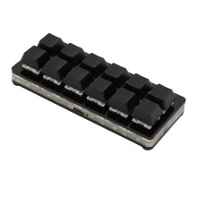 12 Key Mechanical Gaming Keyboard USB C Wired RGB Small Red Switch Black