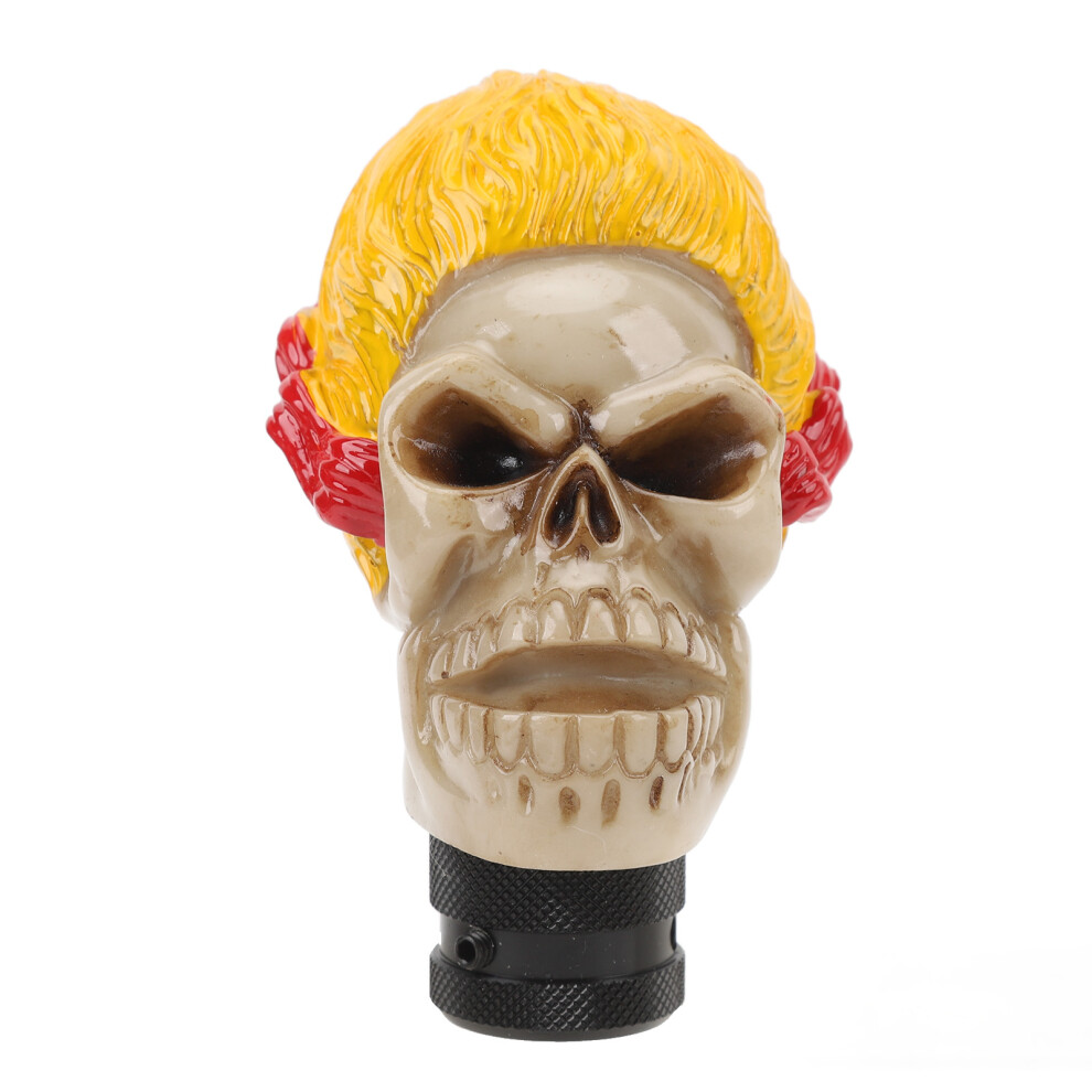 Resin Skull Shift Knob With 3 Adapters For Most Cars Yellow 8461390978461