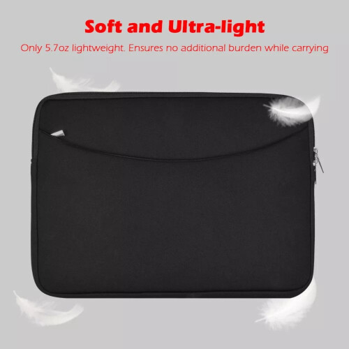 Capa para laptop de 13 a 14 polegadas com bolso frontal – Compatível com MacBook Air/Pro, HP, Dell, Lenovo, Acer – Preta 2