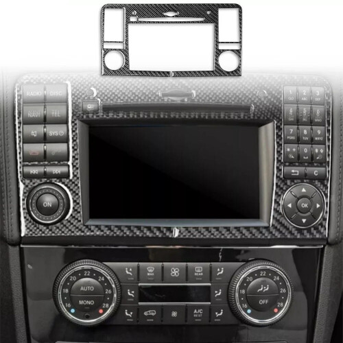 Center Console Navigation Panel Frame Cover Trim for   M Class W164 2006-2011 Carbon Fiber Accessories 1