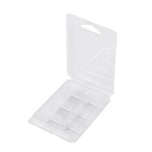 100 Pakjes Waxmelt Clamshells Mallen Vierkant, 6 Holtes Doorzichtige Plastic Kubusbak voor Het Maken van Kaarsen en Zeep