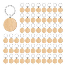 200 PièCes Porte-CléS en Bois Vierges Vierges de Gravure Porte-CléS en Bois Porte-CléS Porte-CléS Porte-CléS pour Bricolage Artisanat, Rond