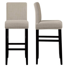 Reusable Pub Counter Stool Chair Covers Slipcover Stretch Removable Washable Dining Room Chair Covers for Kitchen Gray B