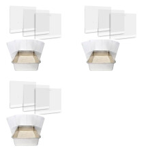 3X Cat Litter Box Pee Shields, High Sided Litter Box Guard, Seamless Urine Leakage Enclosure
