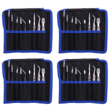 36 Pinces Pince à ÉPiler Mis en Acier Inoxydable Pince à ÉPiler de PréCision Antistatique pour Outils de RéParation de TéLéPhone Portable