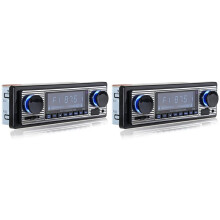 2X Autoradio Vintage Wireless MP3 Lettore Multimediale AUX USB FM 12V Lettore Audio Stereo Classico Auto Elettrica
