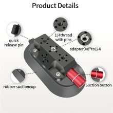 Hand Pump Vacuum Suction Cup with 1/4 Hole Camera Holder Bracket for / Auto Car Camera Stand Mount Adapter